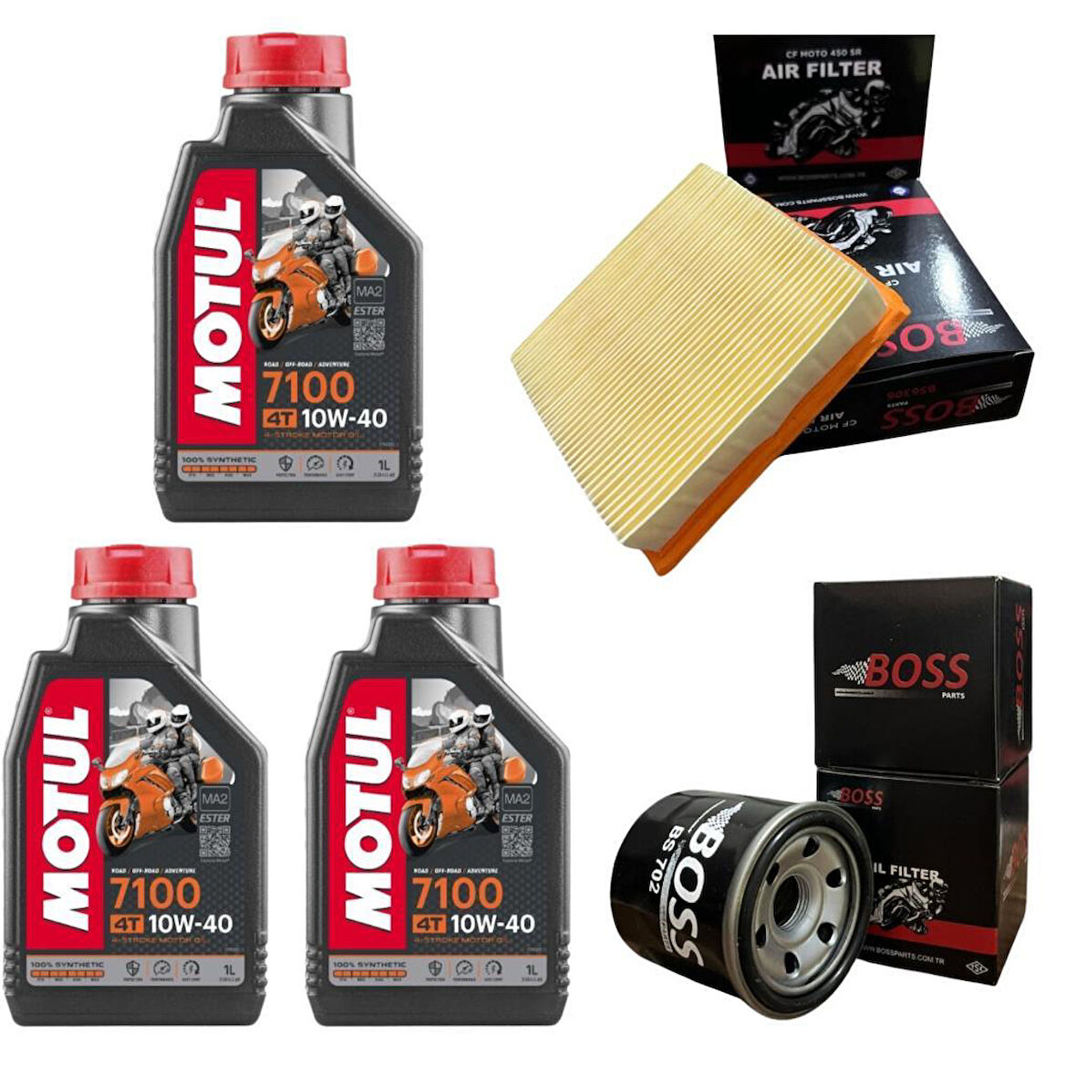 CF Moto SR 450 Motul 7100 10w40 Boss Filtre Bakım Seti