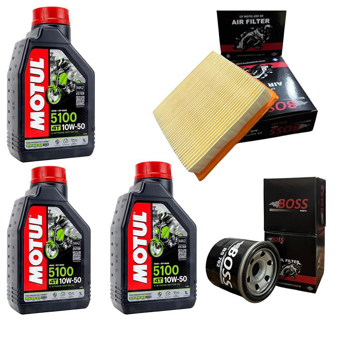 CF Moto SR 450 Motul 5100 10w50 Boss Filtre Bakım Seti