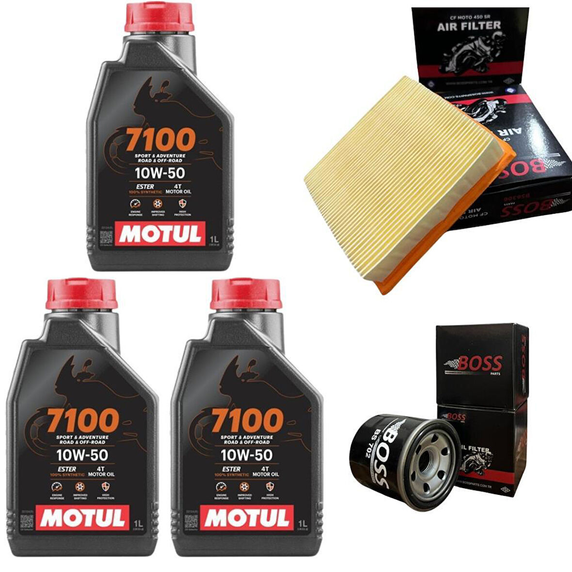 CF Moto SR 450 Motul 7100 10w50 Boss Filtre Bakım Seti