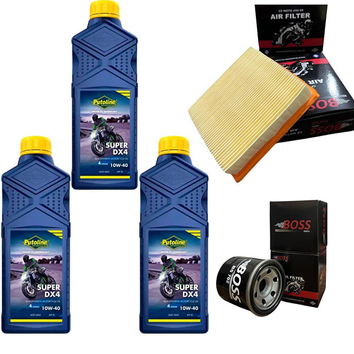 CF Moto SR 450 Putoline DX4 10w40 Boss Filtre Bakım Seti