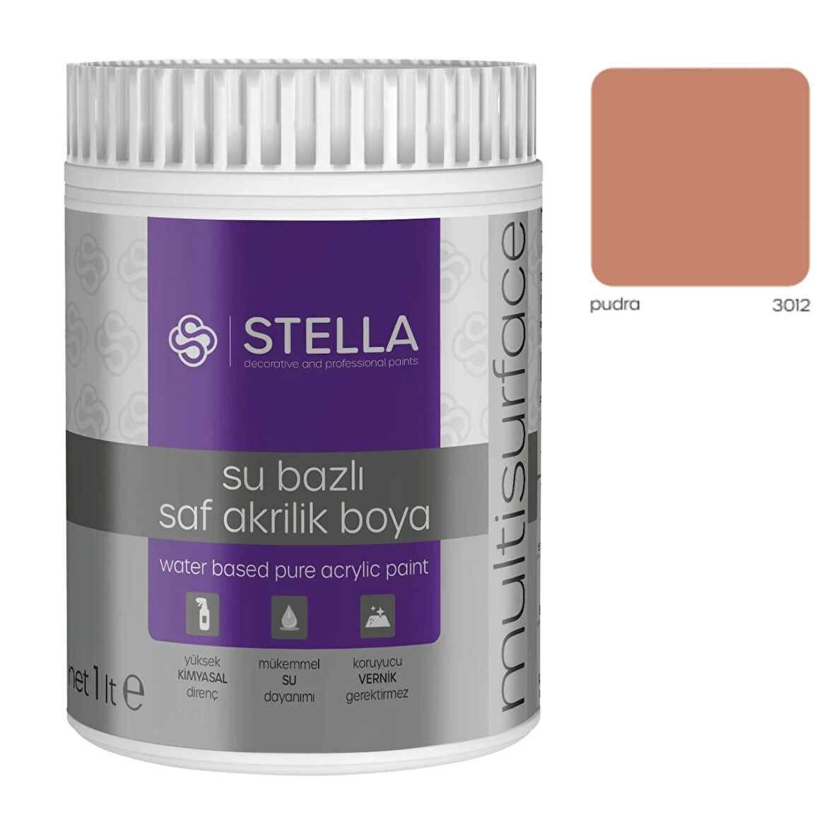 Stella Su Bazlı Saf Akrilik Boya Pudra Ral-3012