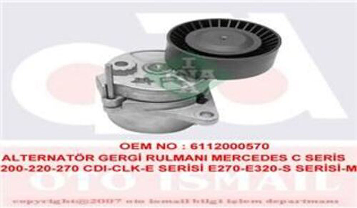 Ina 533001710 Kayış Gergi Rulmanı Kutuklu W202 98>02 W203 00>07 W204 07>09 W210 99>02 W211 02>08 W220 02>05 Sprinter 906 06>15