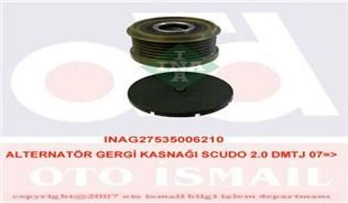 Ina 535006210 Alternatör Kasnağı Rulmanlı Partner P206 P307 P308 1.6Hdı C2 C3 C3 Pıcasso Berlıngo II Dv6 1.6Hdı 16V