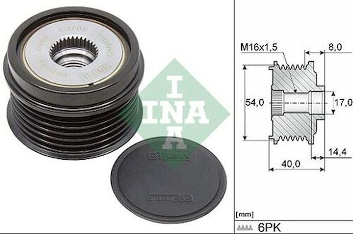 Ina 535033410 Alternatör 6 Kanal Kasnağı Rulmanlı Doblo Fıorıno Idea Lınea Palıo Punto Albea Astra G Astra H Comb