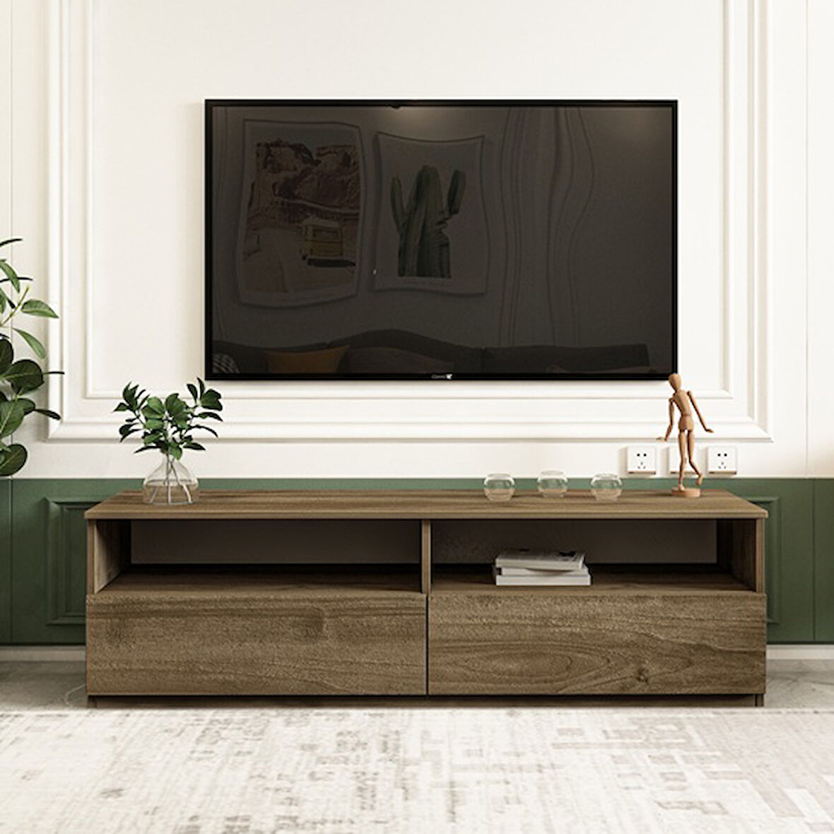 TV Sehpası Optik Ceviz 144 cm