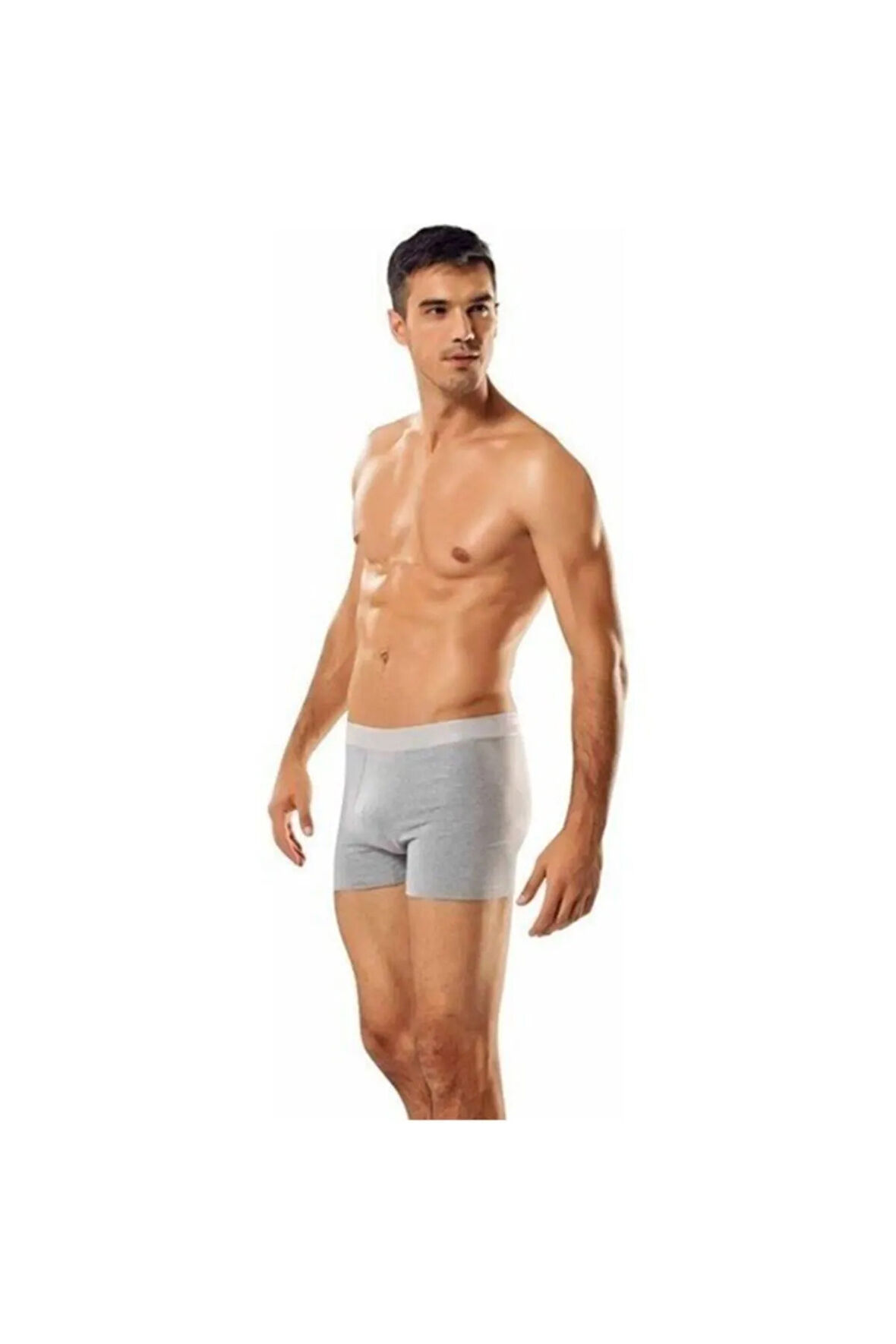 Likralı Gri Erkek Boxer
