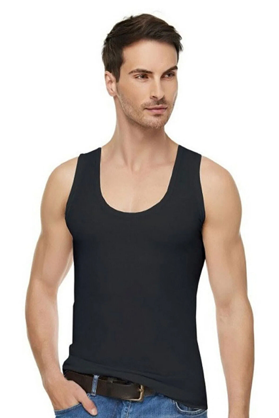 Erkek Siyah Modal Elastan Atlet 6'lı Paket 1201 Kalite