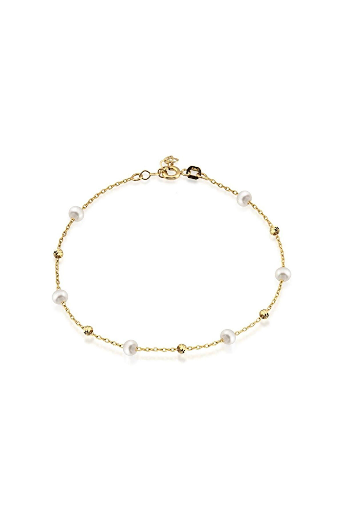 İncili Dorika Altın Bileklik