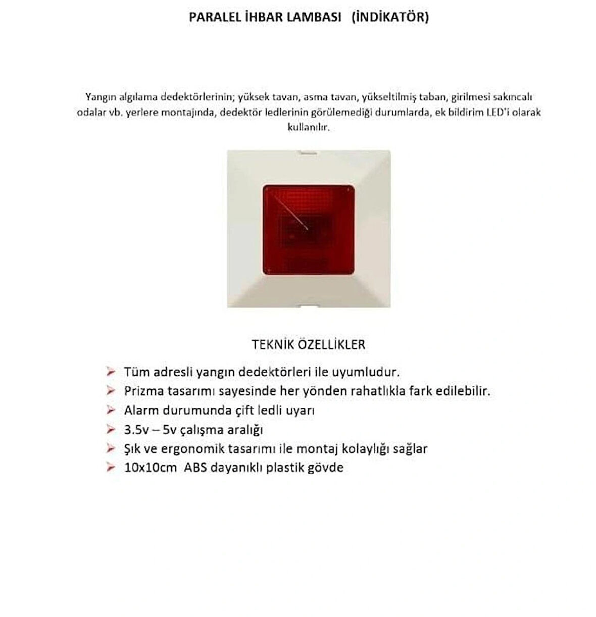Paralel İhbar Lambası İndikatör