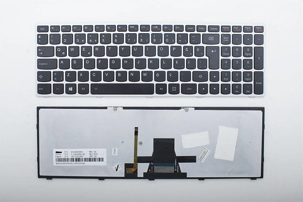 Lenovo Z50-70 Versiyon 80E7, 20354 Uyumlu Laptop Klavye Backlit LED