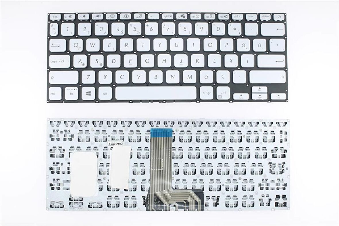 Asus ile Uyumlu X409FA-BV653 Uyumlu Laptop Klavye Silver