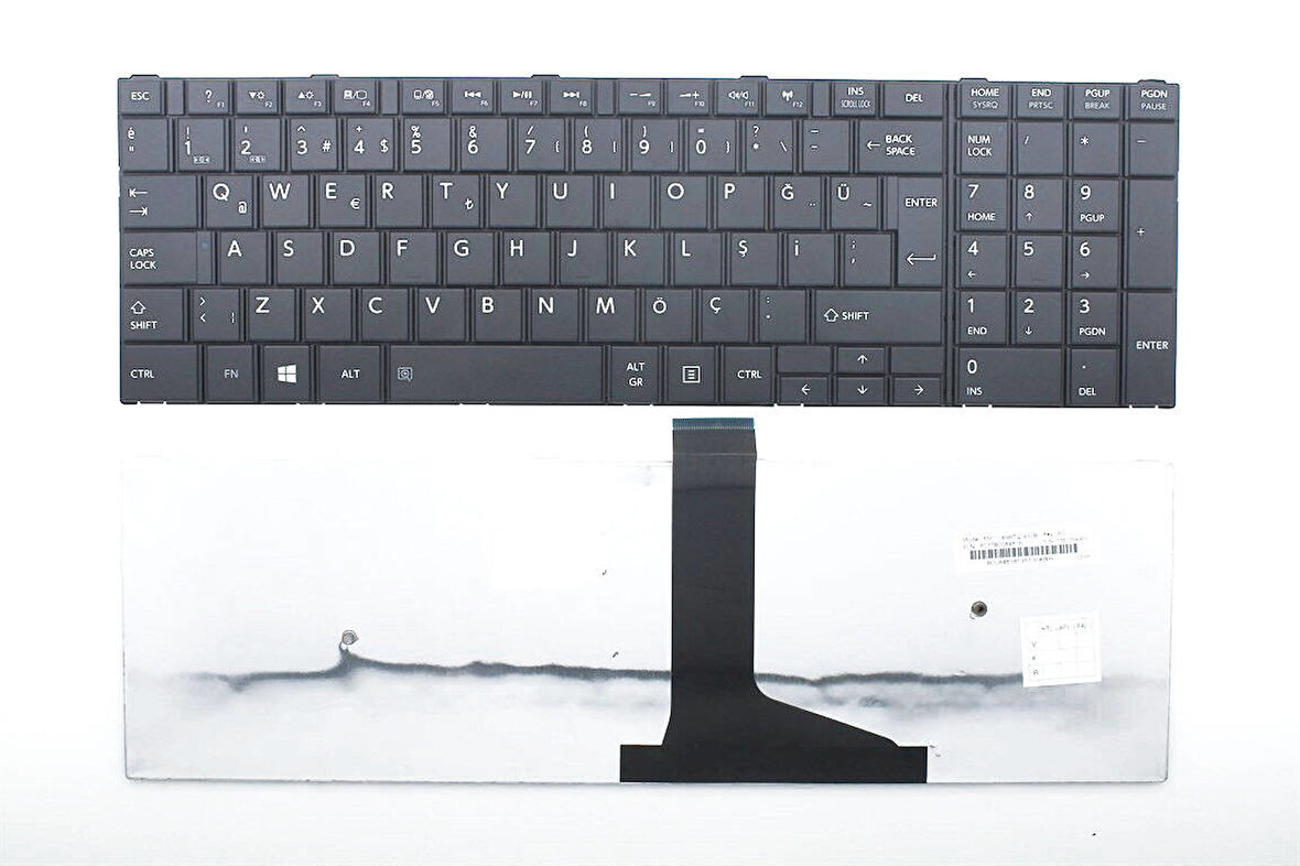 Toshiba  ile Uyumlu Satellite C50D-A-11M Klavye Siyah Türkçe Versiyon-1
