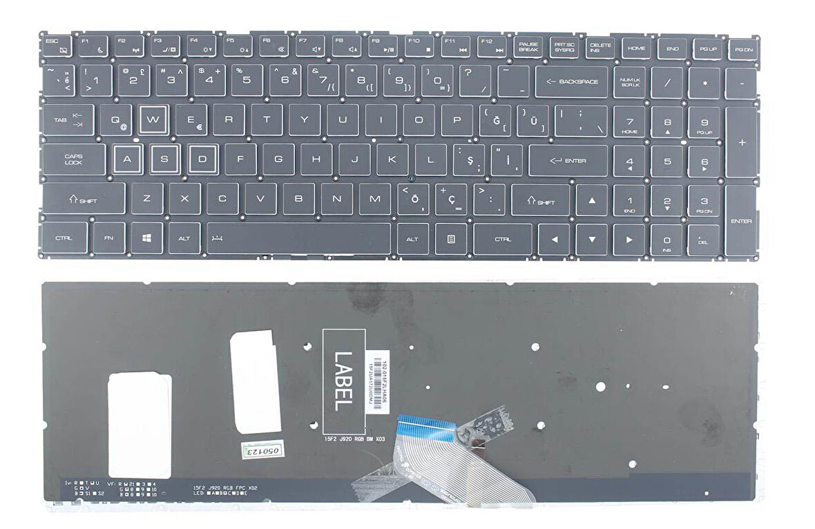 Casper Excalibur G750 ile Uyumlu Notebook Klavye - Siyah - TR - Işıklı