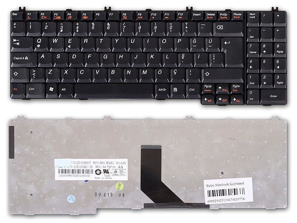 Lenovo IdeaPad G555 ile Uyumlu Notebook Klavye - Siyah - TR  