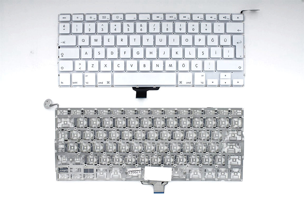 Apple MacBook A1342 ile Uyumlu Notebook Klavye - Beyaz - TR - Büyük Enter