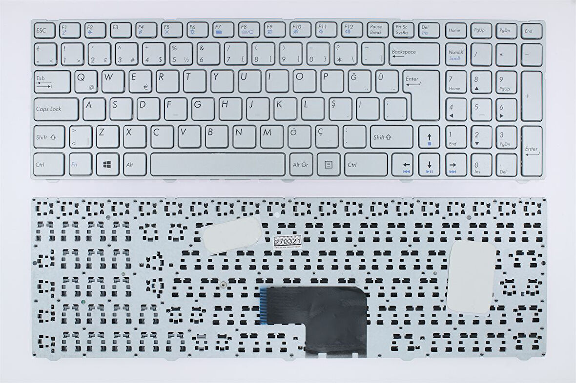 Casper Nirvana CSD, CGU, C15M ile Uyumlu Notebook Klavye - Silver - TR 