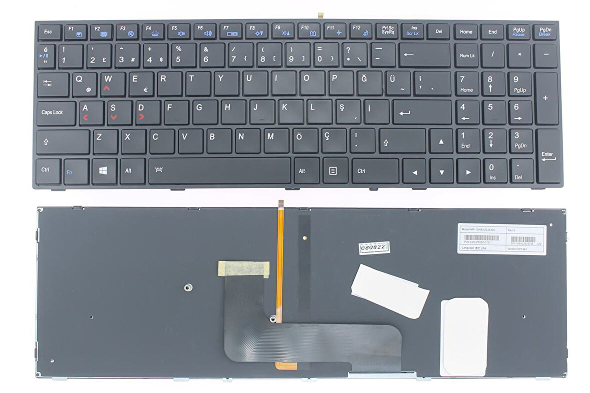 Casper Excalibur G500 ile Uyumlu Notebook Klavye - Siyah - TR - Işıklı