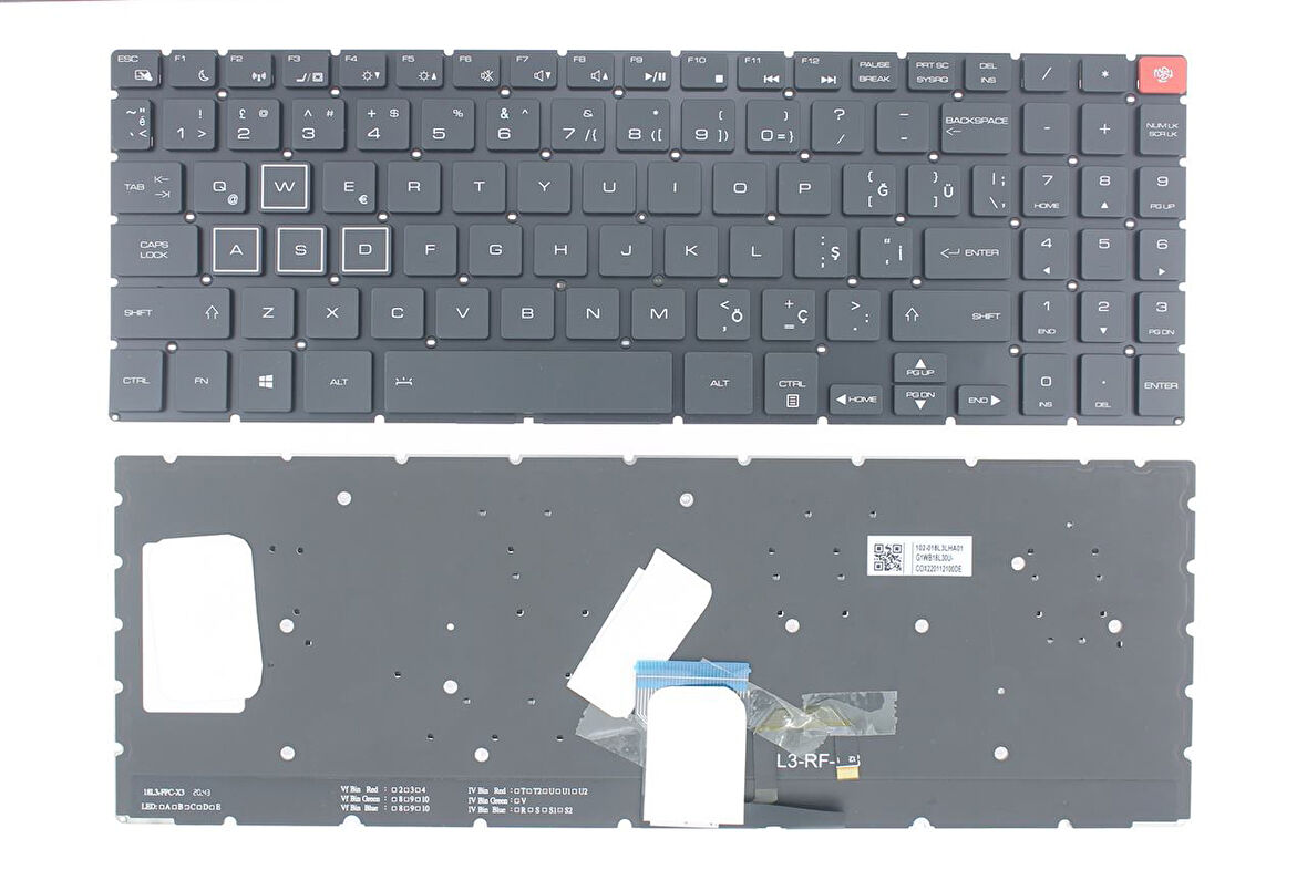 Casper Excalibur G900 ile Uyumlu Notebook Klavye - Siyah - TR - Işıklı RGB