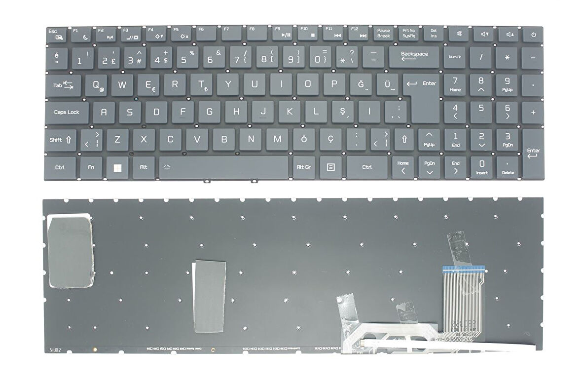 Casper Nirvana C500 (2022-2023) ile Uyumlu Notebook Klavye - Siyah - TR - Işıklı