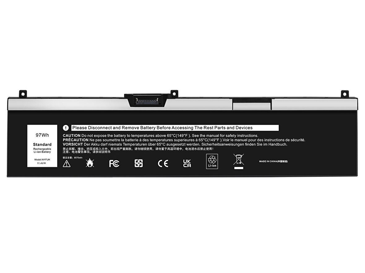 Dell Precision 7730,7540,7740 ile Uyumlu Notebook Bataryası Pili  - Ver.2 - 6 Cell - Tip-A