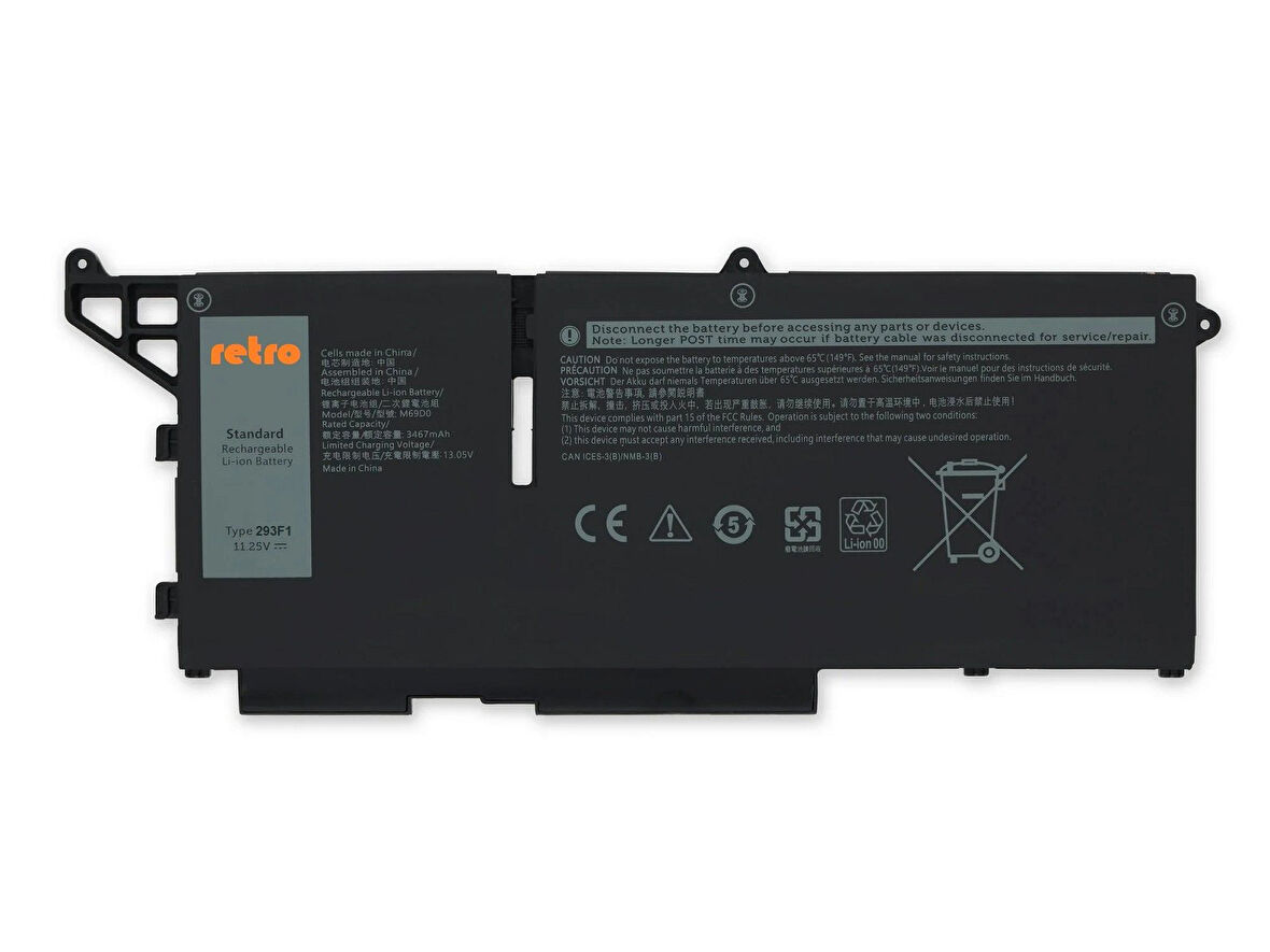 Dell Latitude 7330 , 7430 , 7530 ile Uyumlu Notebook Bataryası Pili- Ver.2 - 3 Cell