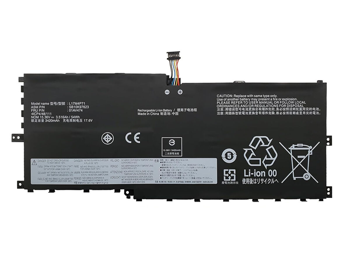 Lenovo ThinkPad X1 Yoga 2018, L17M4P71  ile Uyumlu Notebook Batarya Pili