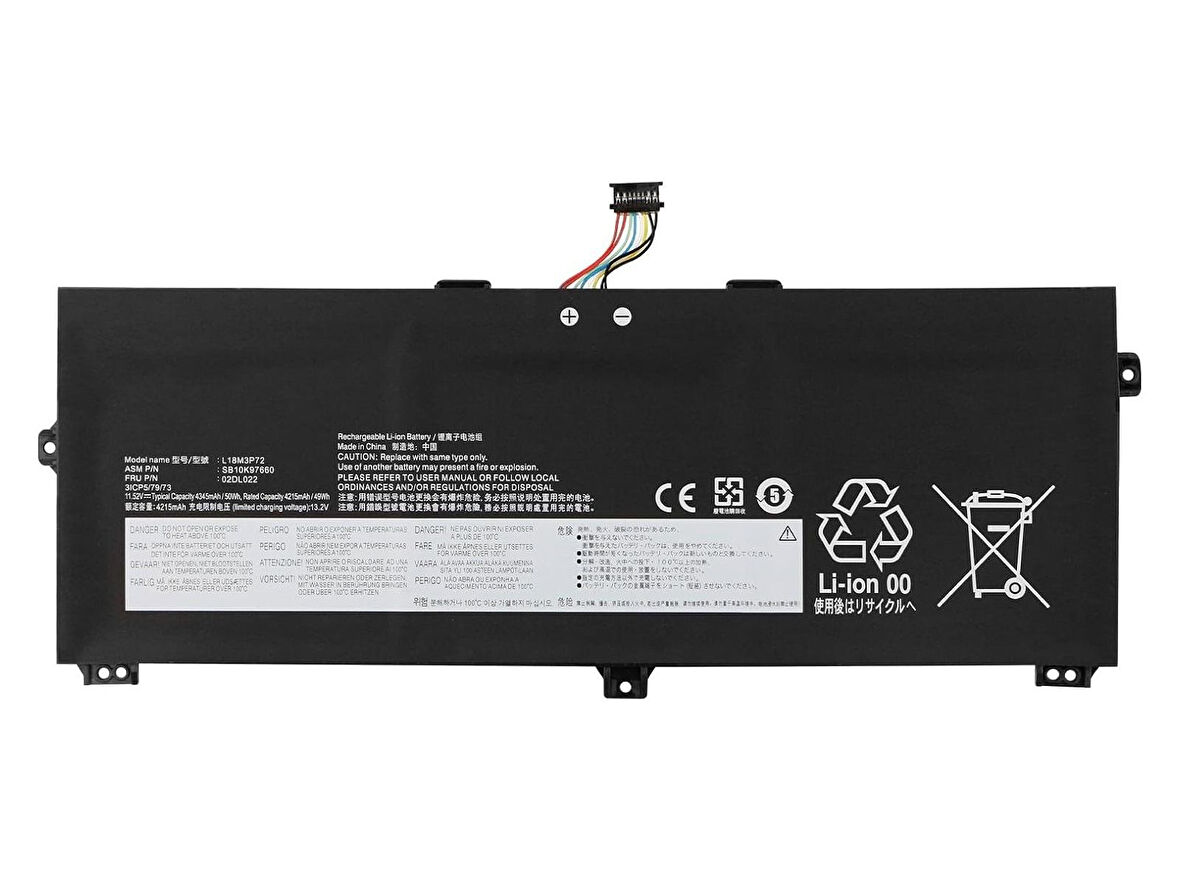Lenovo ThinkPad Yoga 390, L18M3P72 ile Uyumlu Notebook Batarya Pili