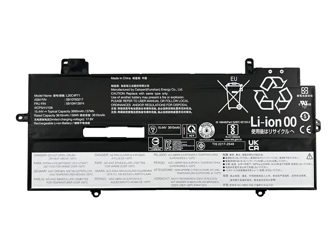 Lenovo ThinkPad X1 Yoga Gen 8 ile Uyumlu Notebook Batarya Pili  