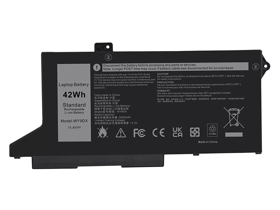 Dell P104F Serisi ile Uyumlu Notebook Bataryası Pili - Ver.1 - 3 Cell