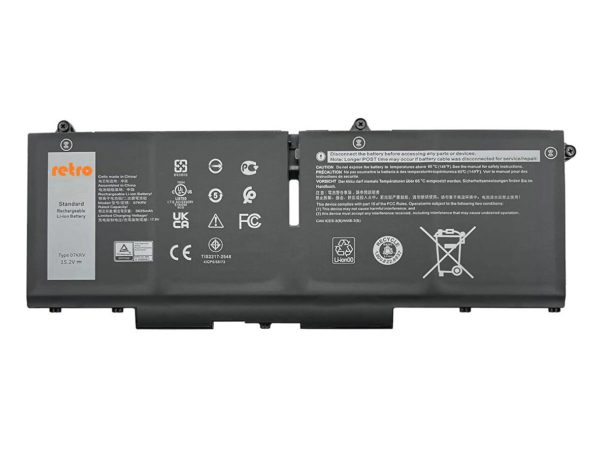 Dell Latitude 7330 2-in-1 ile Uyumlu Notebook Bataryası Pili - Ver.1 - 4 Cell