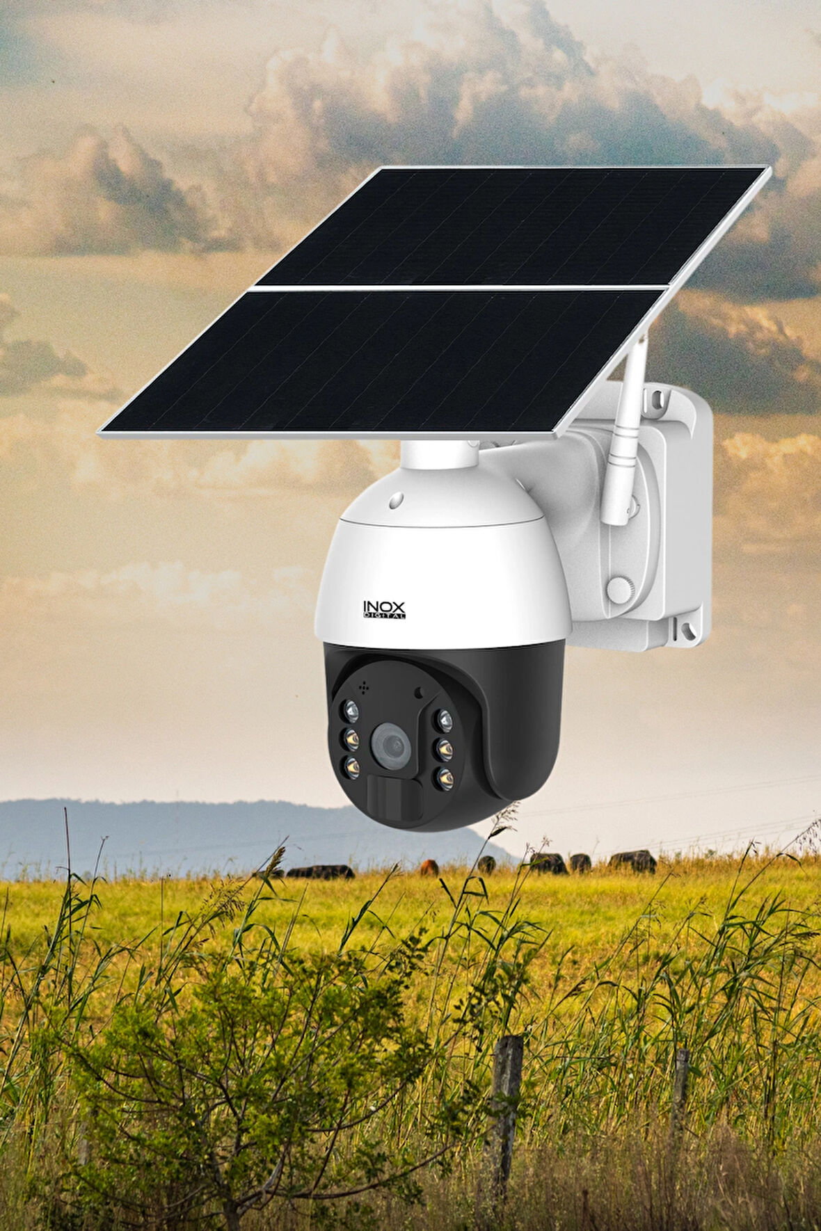Inox 213 3MP 4G/LTE Güneş Enerjili Güvenlik Kamerası IP65 | Renkli Gece Görüş | SD Kart ve Bulut Desteği