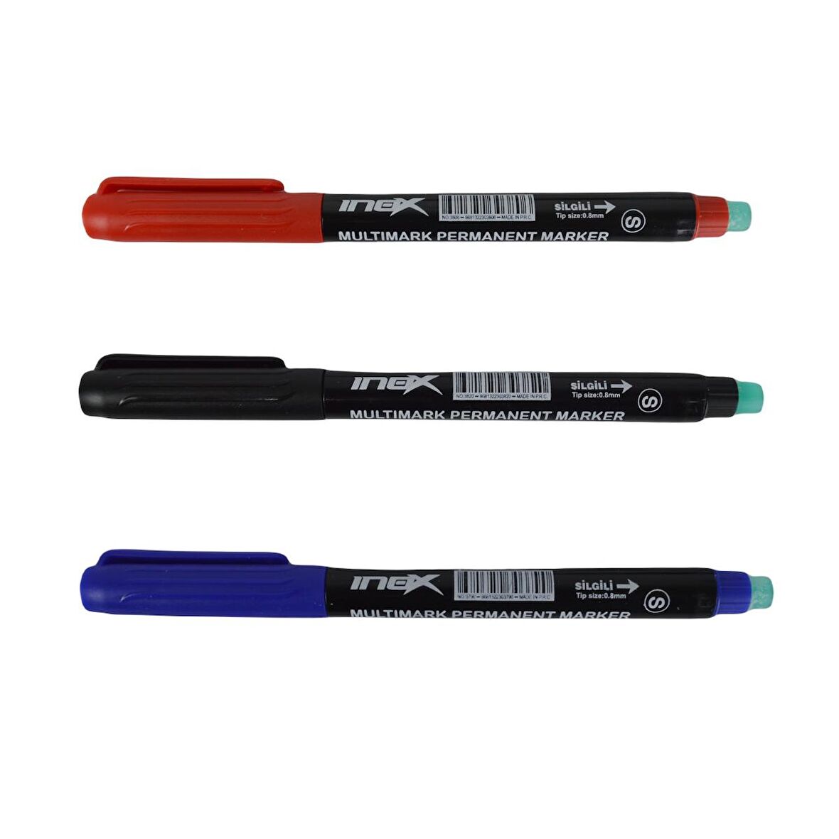 İnox Asetat Kalemi S Uç 0.8 mm Siyah Kırmızı Mavi