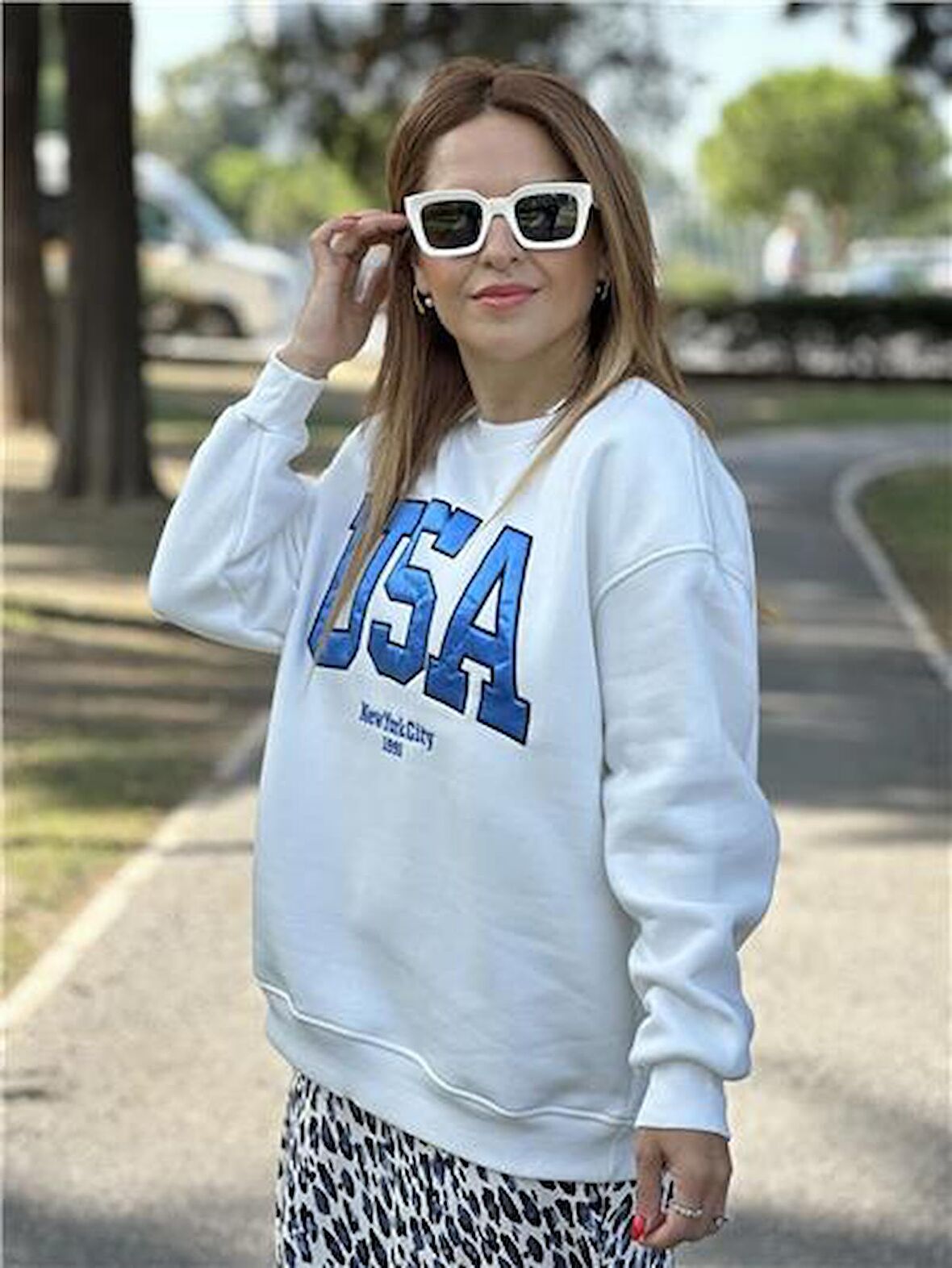 Usa Baskılı Sweatshirt