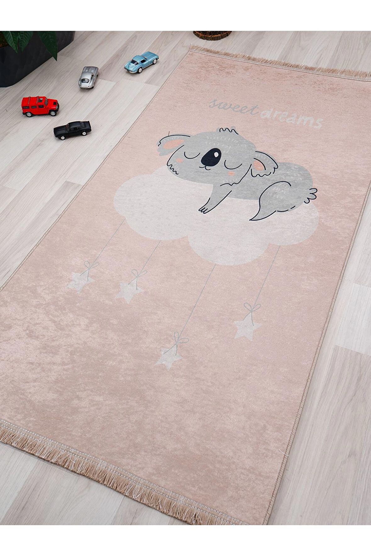 Koala Desenli Halı Yıkanabilir Kaymaz Taban Bebek Odası