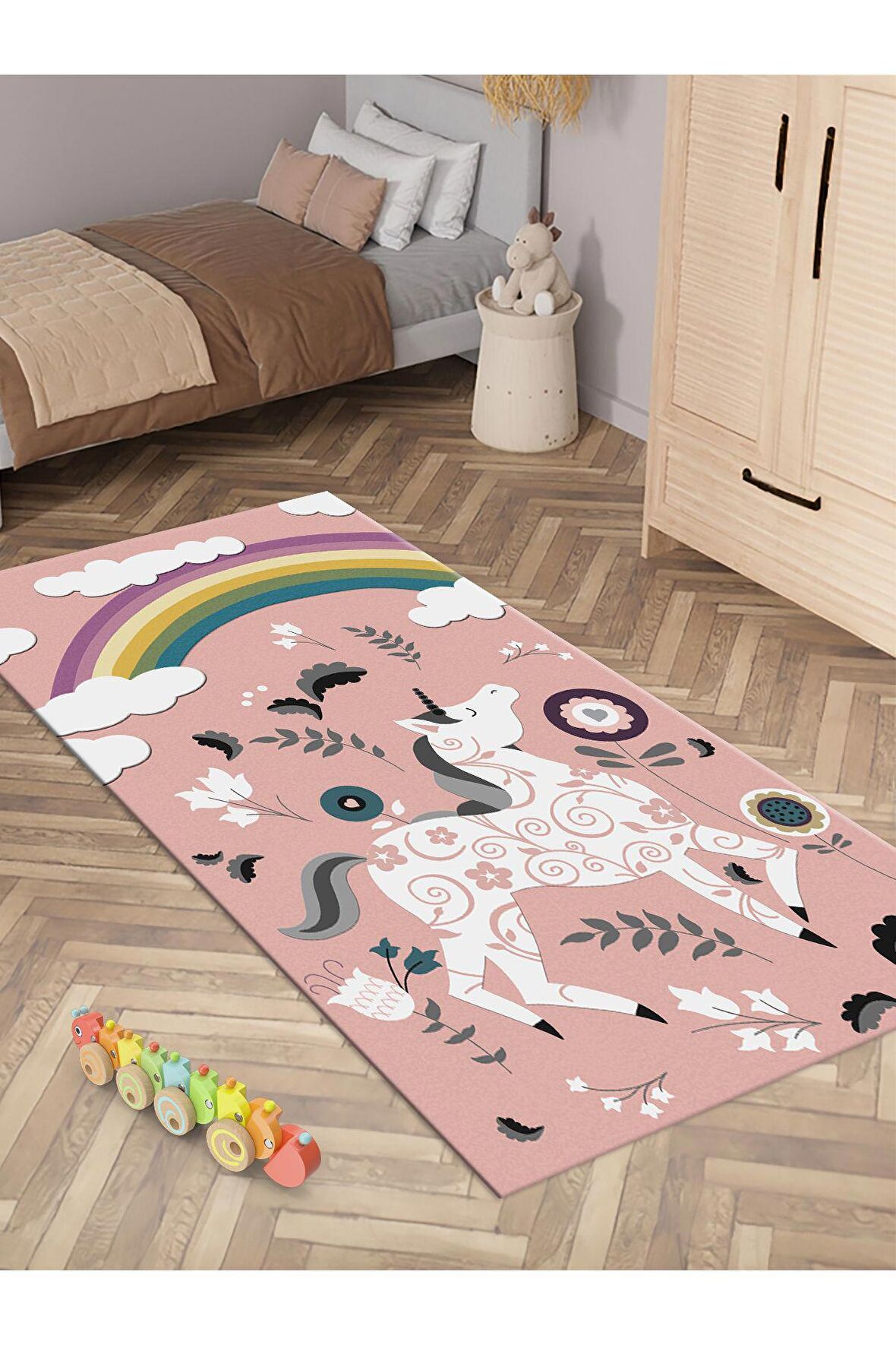 Pegasus Desenli Halı Yıkanabilir Kaymaz Taban Çocuk Odası