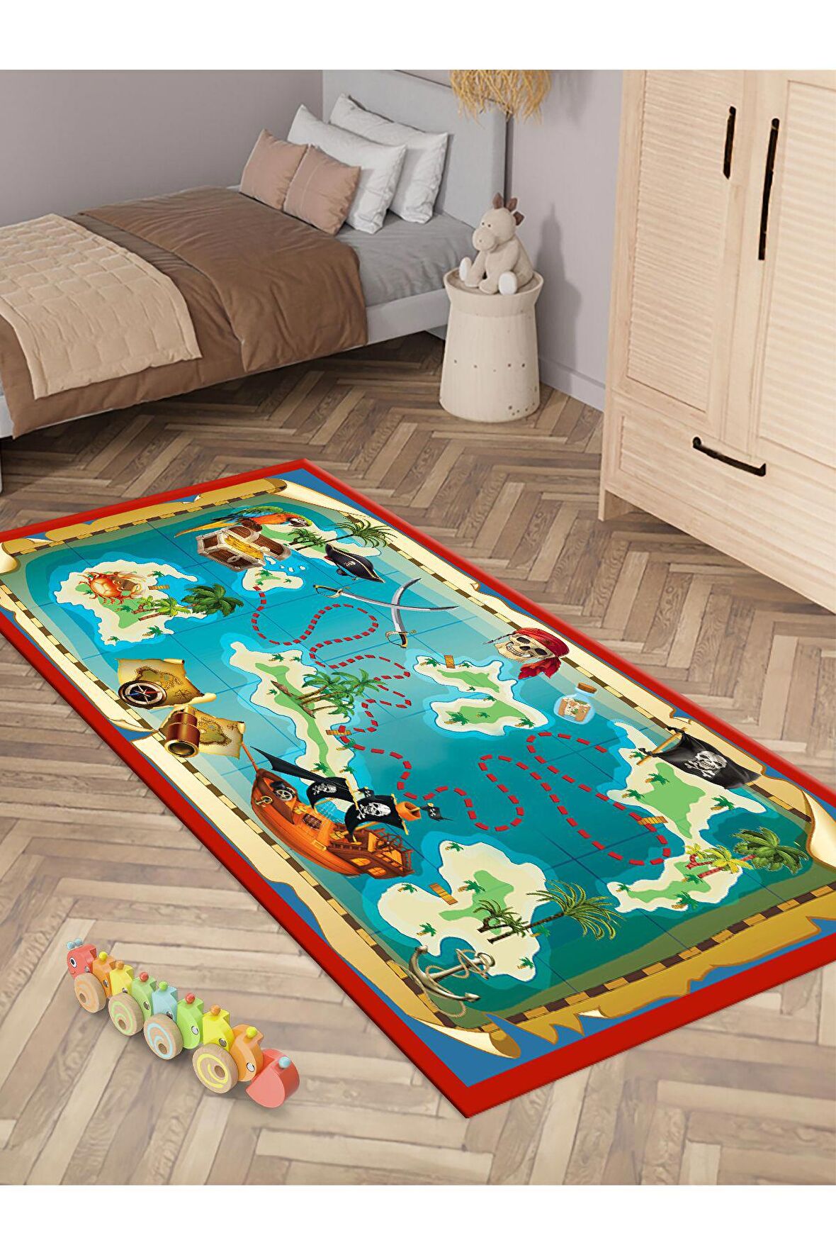 Hazine Avcısı Halısı Yıkanabilir Kaymaz Taban Bebek Odası