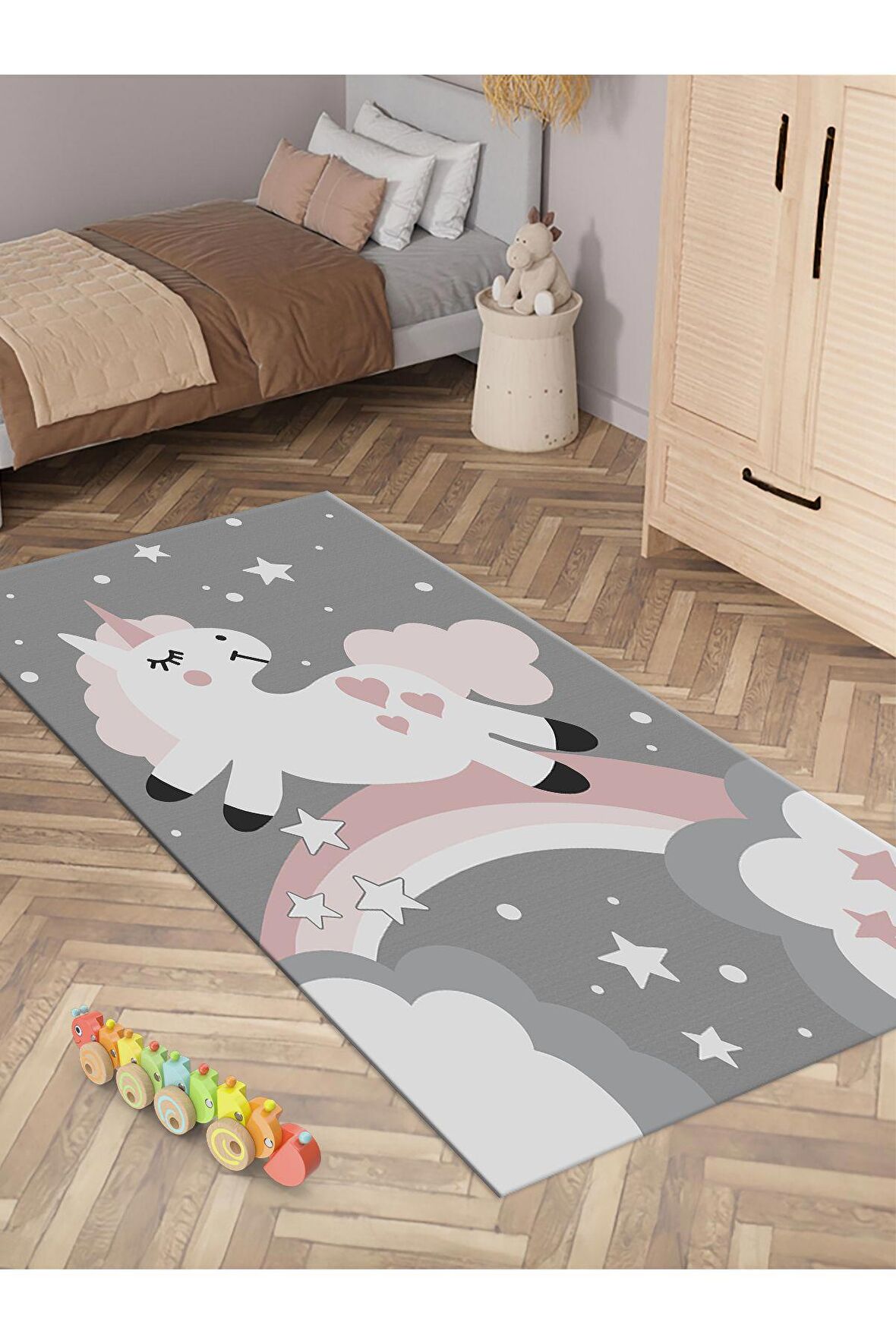 Pegasus Desenli Halı Yıkanabilir Kaymaz Taban Çocuk Odası
