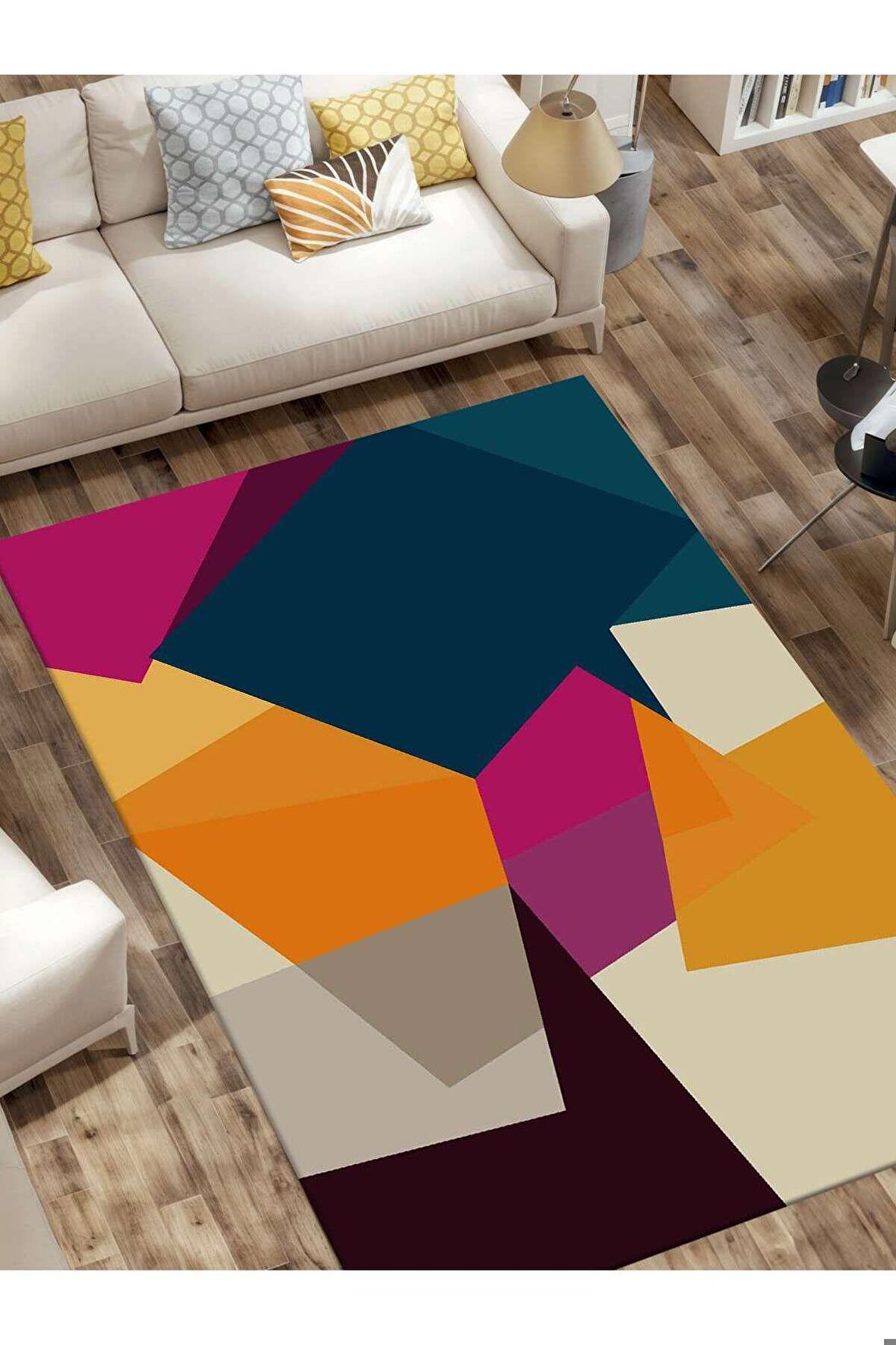 Dijital Baskılı Yıkanabilir Kaymaz Taban Salon ve Oturma Odası Halısı