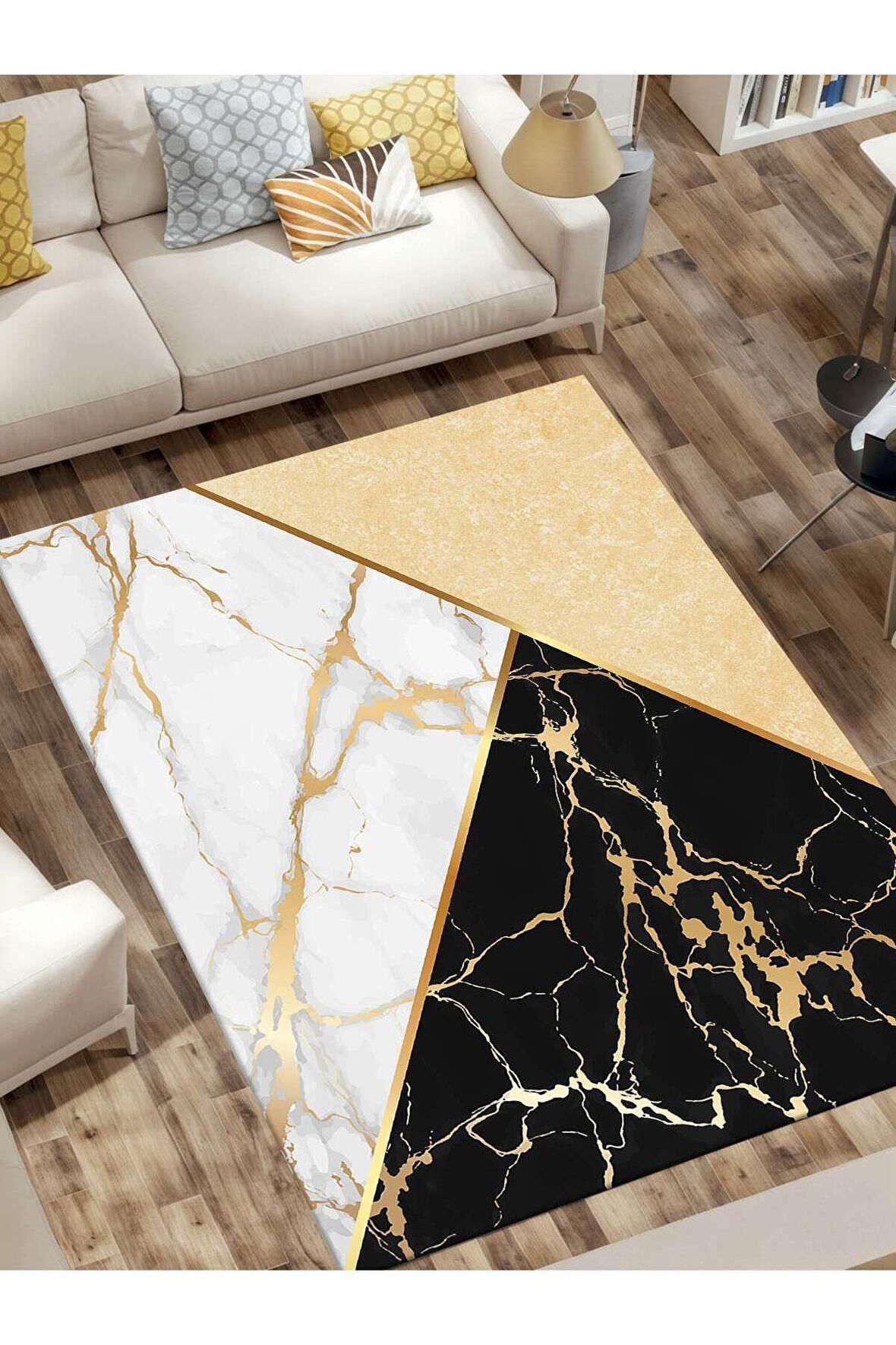 Dijital Baskılı Yıkanabilir Kaymaz Taban Salon ve Oturma Odası Halısı