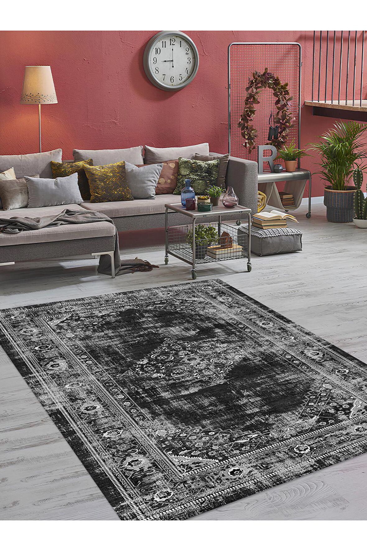 Dijital Baskılı Yıkanabilir Kaymaz Taban Salon ve Oturma Odası Halısı