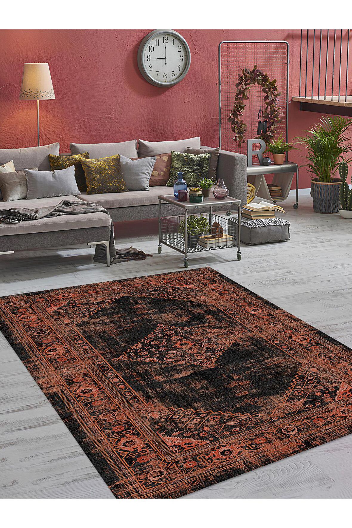 Dijital Baskılı Yıkanabilir Kaymaz Taban Salon ve Oturma Odası Halısı