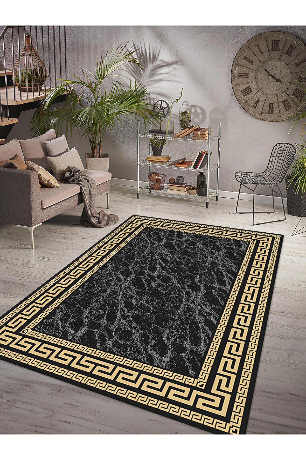 Dijital Baskılı Yıkanabilir Kaymaz Taban Salon ve Oturma Odası Halısı