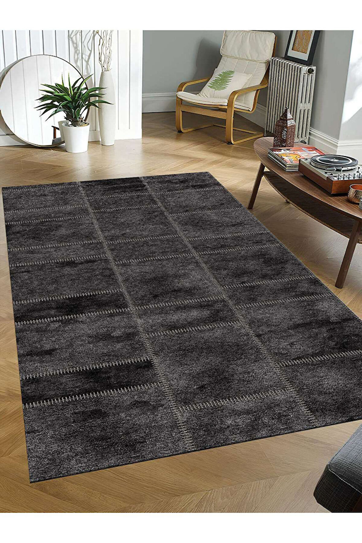 Dijital Baskılı Yıkanabilir Kaymaz Taban Salon ve Oturma Odası Halısı 6381H