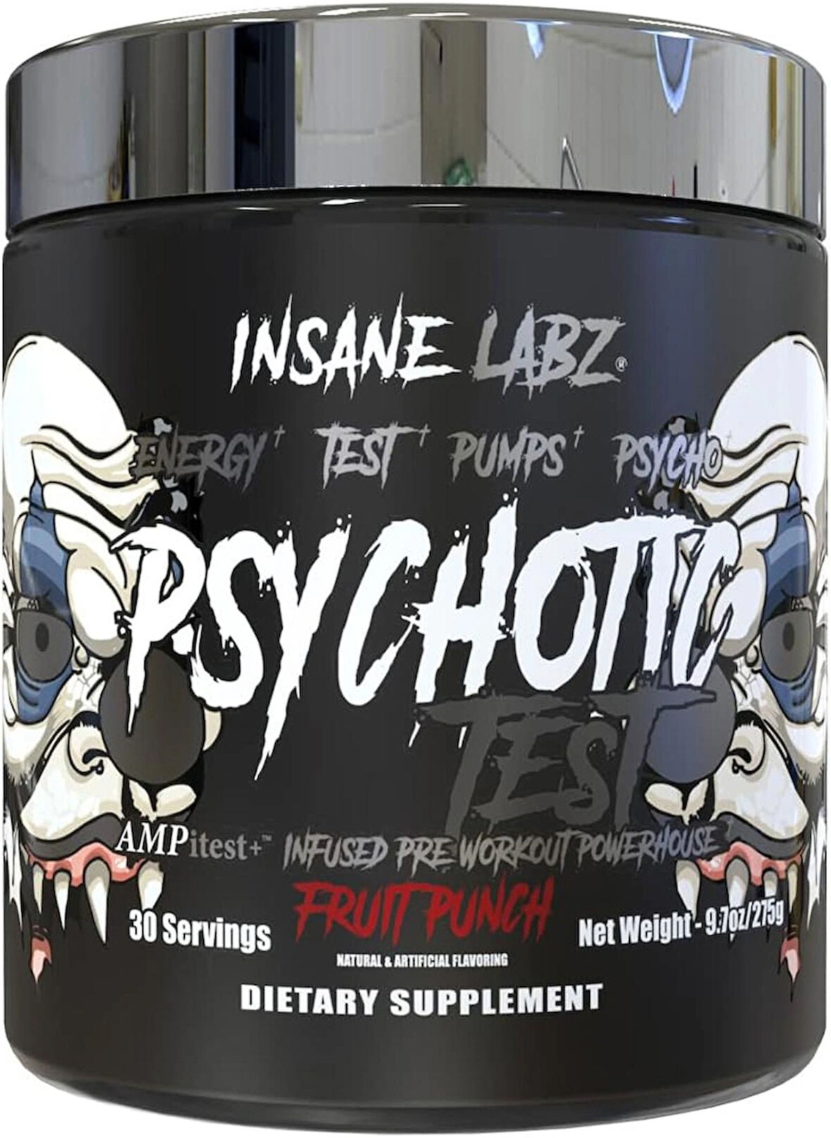 Insane Labz Psychotic Test, High Stim Testosterone Energy & Pump Boosting Pre-Workout Powder