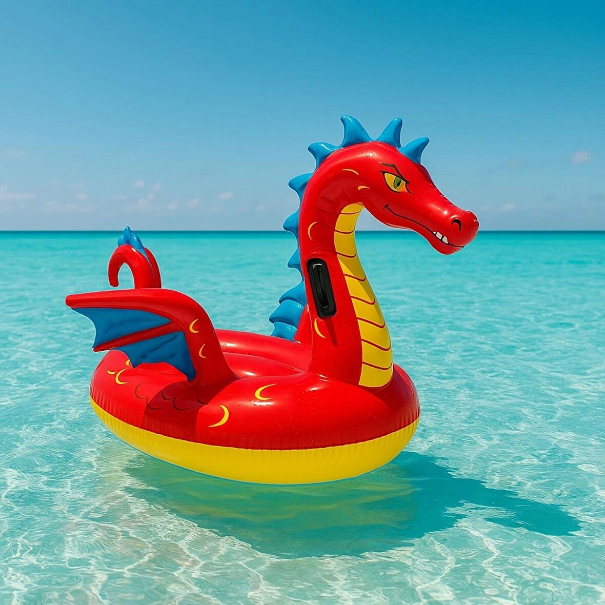 Ejderha Savaşçısı Şişme Deniz Yatağı–AquaDragon Çocuklar İçin Eğlenceli Ejderha Yatağı-200 cm