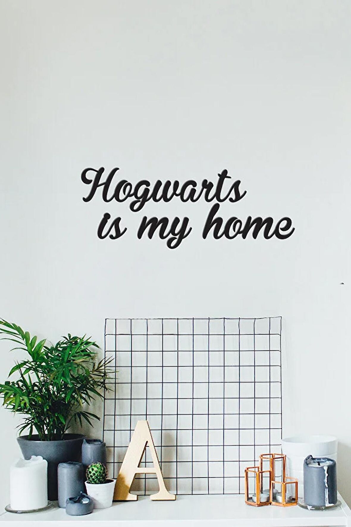 Ahşap Dekoratif Duvar Yazısı -Hogwarts is My Home