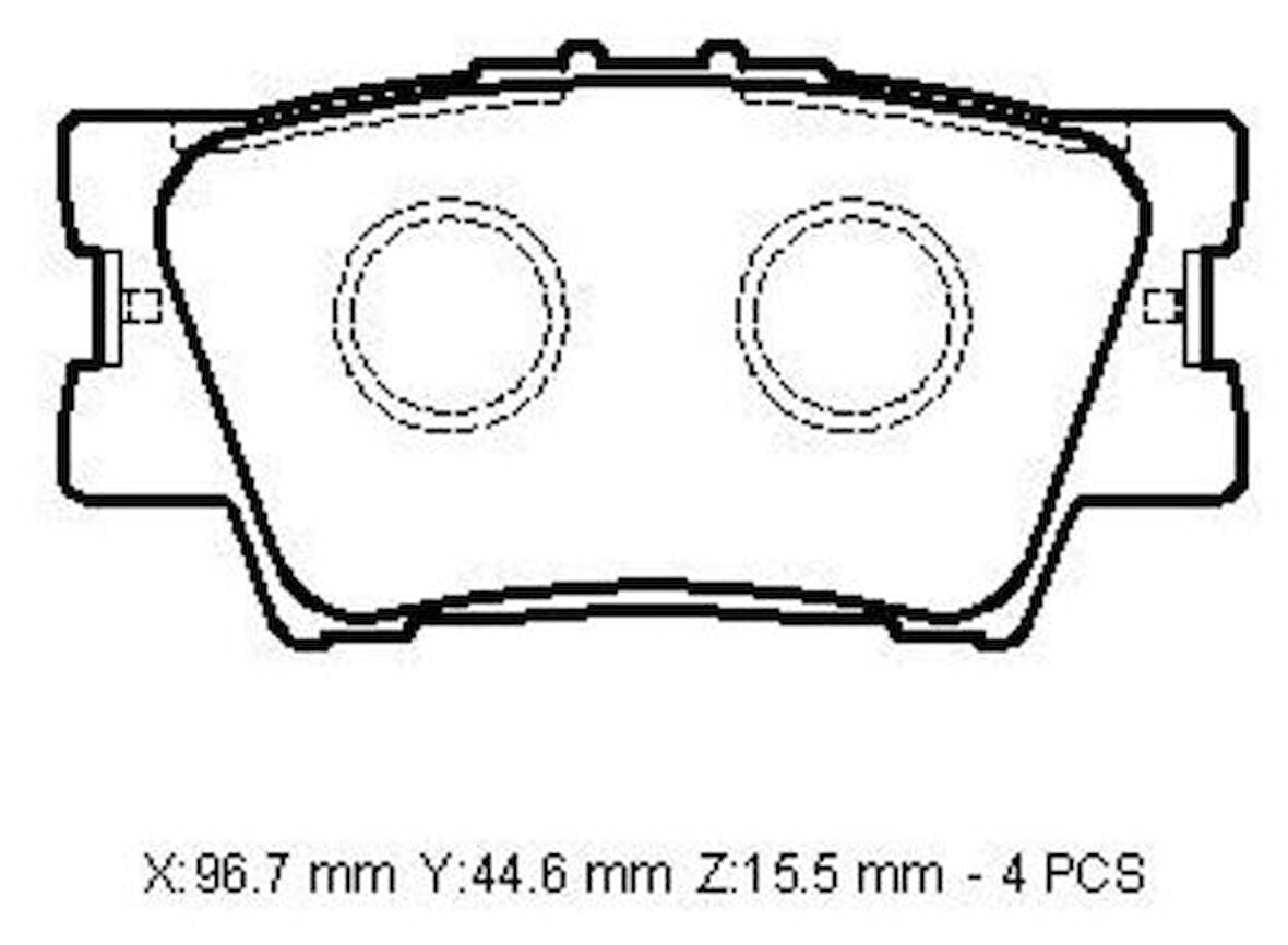 Ioto 10106-30204 Fren Balata Takımı Arka Sımlı Rav4 2006> Yarıs 2006-2011 Rav4 2012>