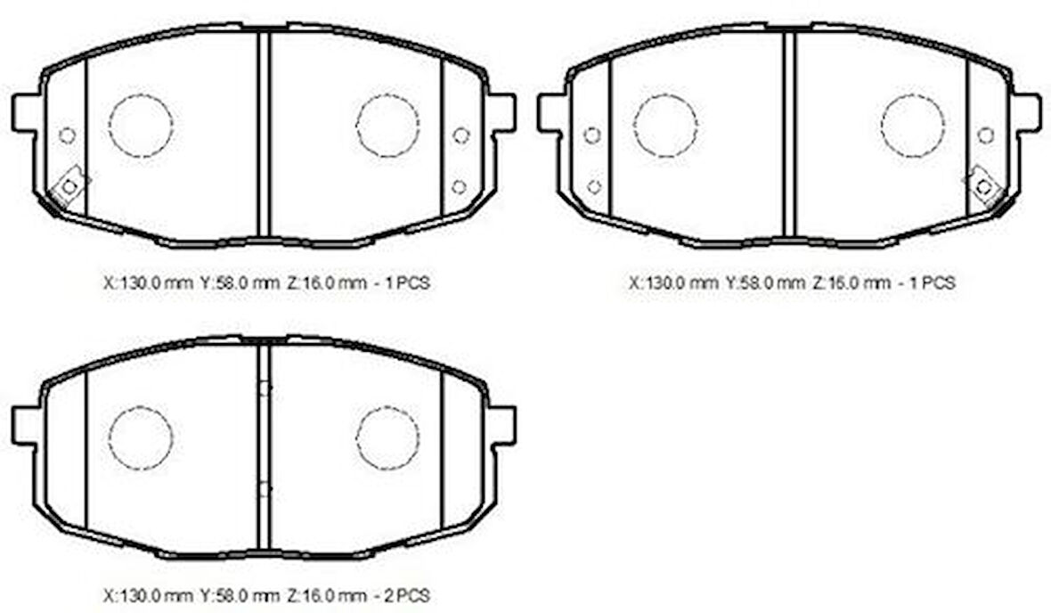 Ioto 10206-30201 Fren Balata Takımı Ön Sımlı I30 2007> Ceed 2007> Elantra 2009>