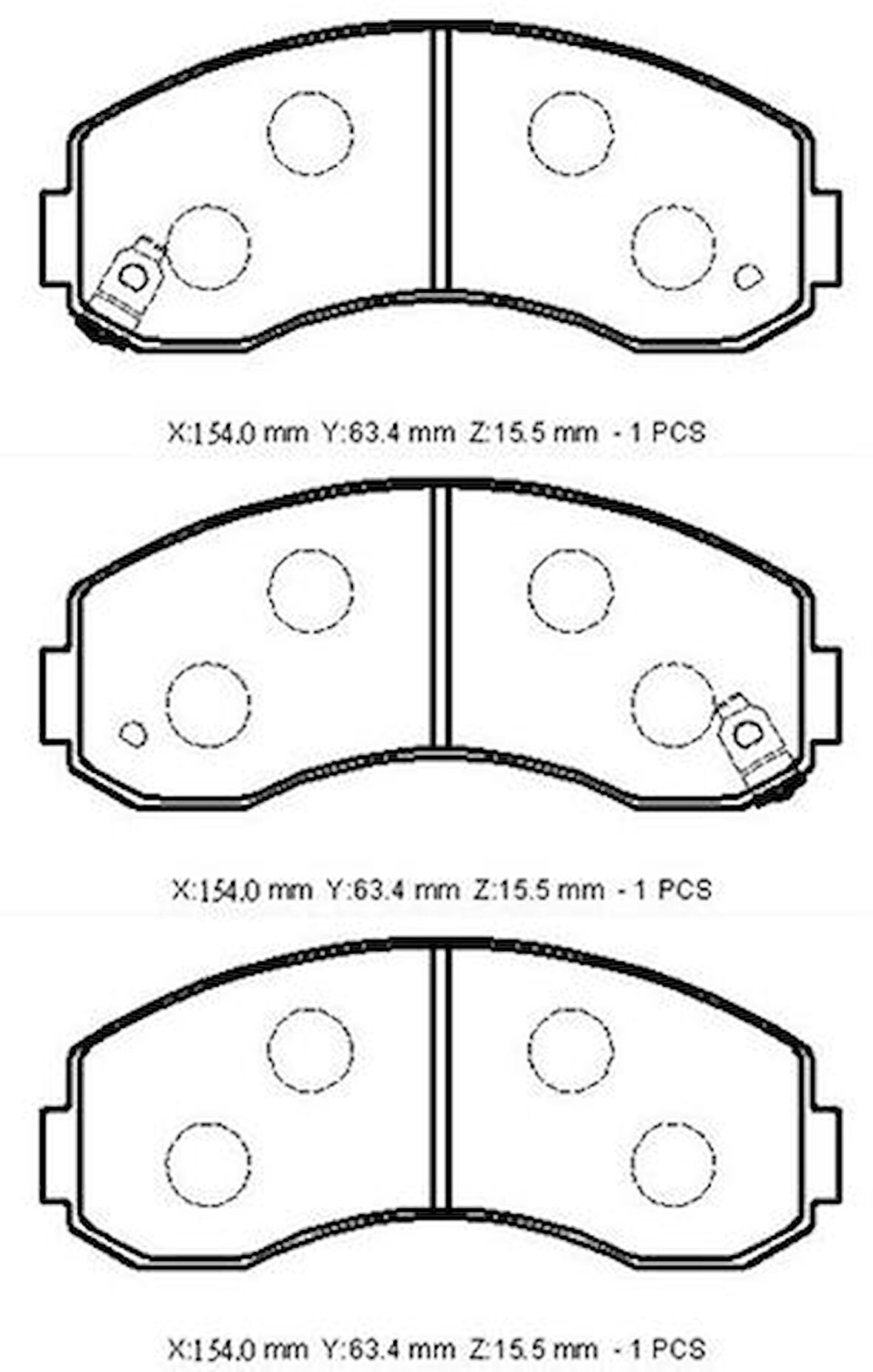 Ioto 10502-30201 Fren Balata Takımı Ön Sımlı Bongo 2.7 1998>