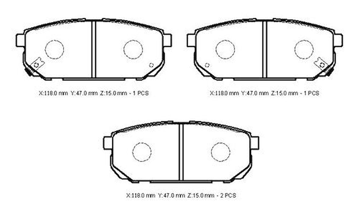 Ioto 10506-30202 Fren Balata Takımı Arka Sımlı Sorento 2002>
